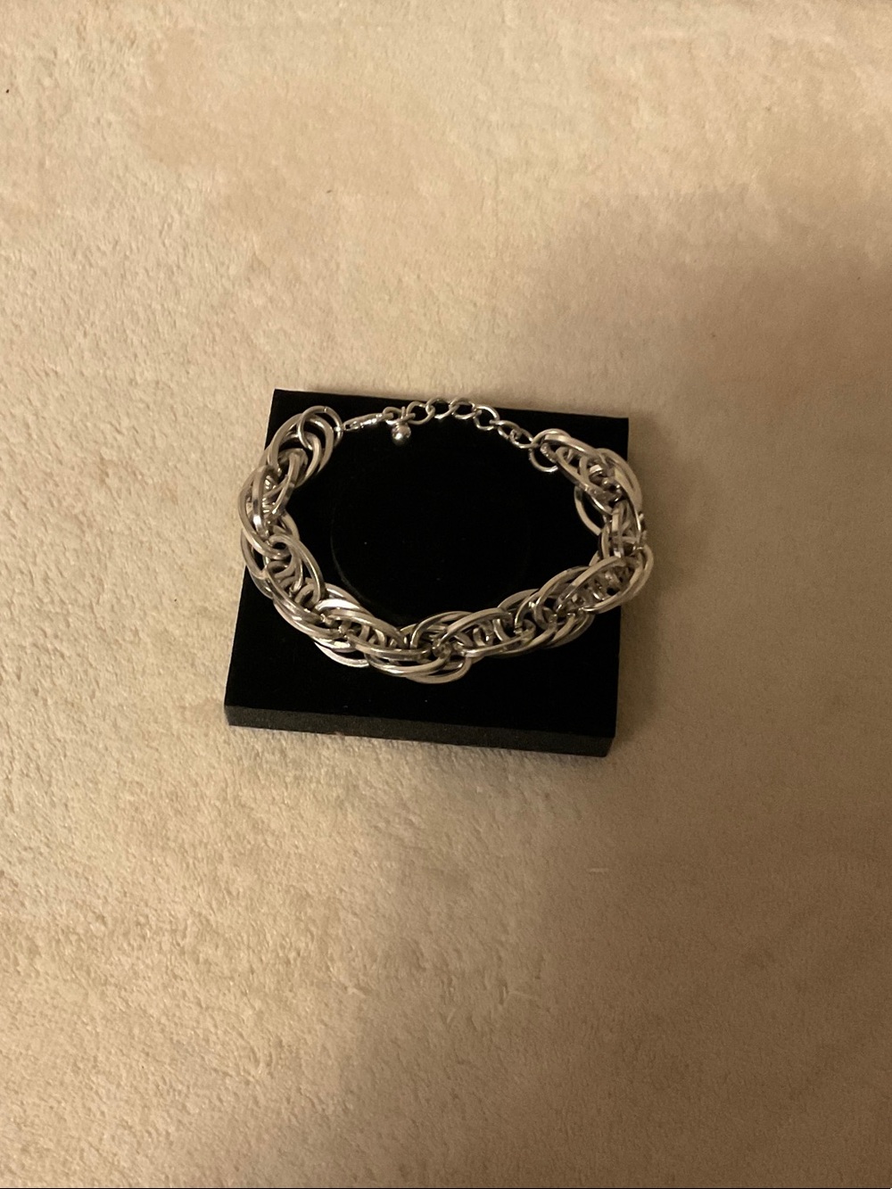Polished Braided Link Bracelet - Silver